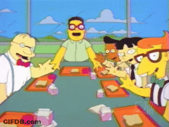 Nerds Party Waving The Simpsons GIF