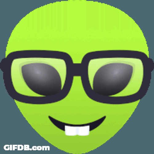 Nerdy Alien Sticker GIF