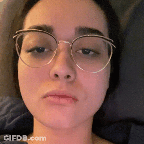 Nerdy Becca Spit To Camera GIF