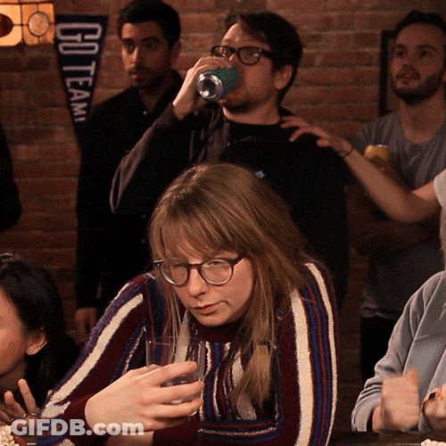 Nerdy Girl Nonchalant Bar Customer GIF