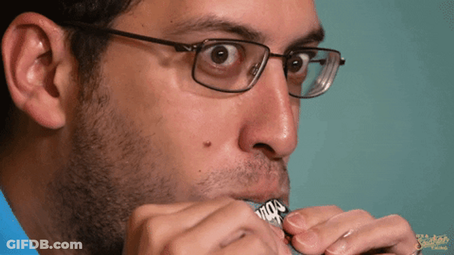 Nerdy Guy Suck A Gum GIF