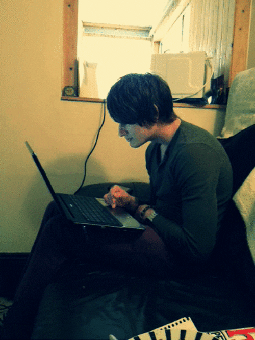 Nerdy Guy Virtual Bitch Slap GIF