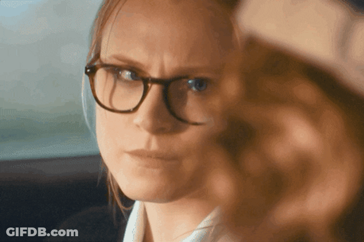 Nerdy Lady Savage Stare Down GIF