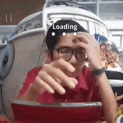 Nerdy Loading Guy GIF