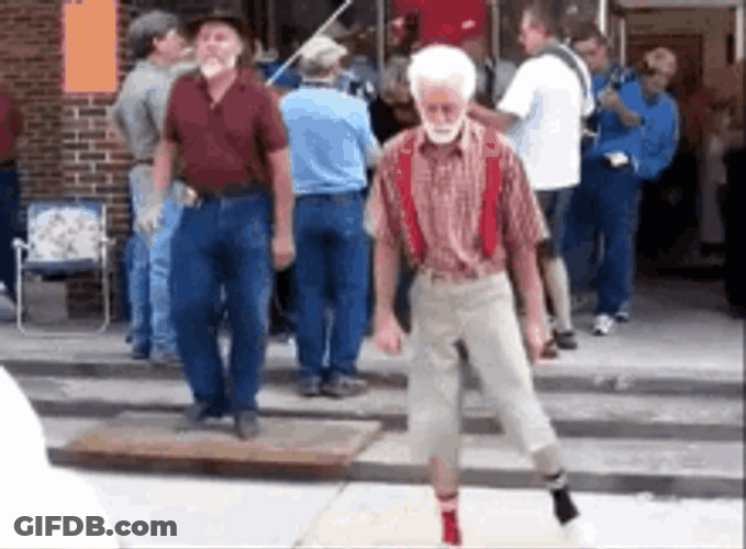 Nerdy Old Man Dancing Awkward GIF