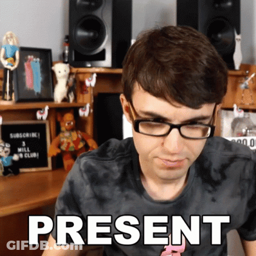 Nerdy Youtuber Hand Raised Present GIF