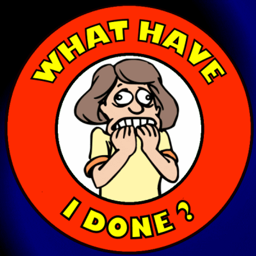 Nervous Animated Woman What Have I Done GIF