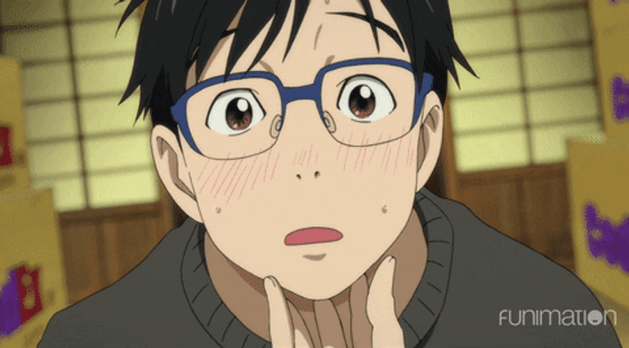 Nervous Anime Yuri With Glasses GIF