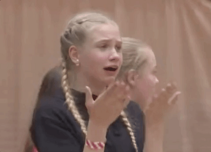 Nervous Girl Fanning Herself GIF