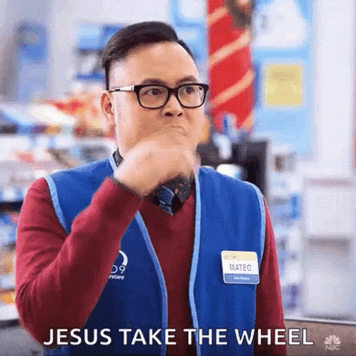 Nervous Guy Jesus Take The Wheel GIF