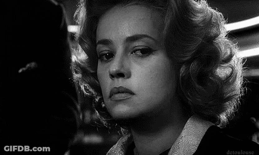 Nervous Jeanne Moreau Guilty Stare GIF