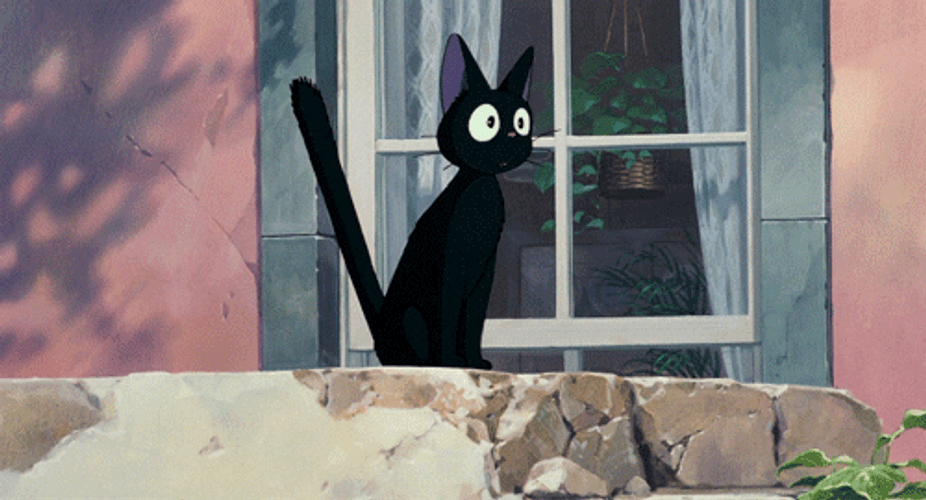 Nervous Jiji Studio Ghibli GIF