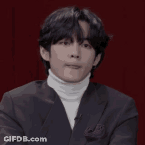Nervous Kim Taehyung Biting Lips GIF
