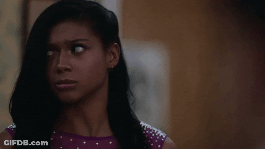 Nervous Lady Looking Away GIF