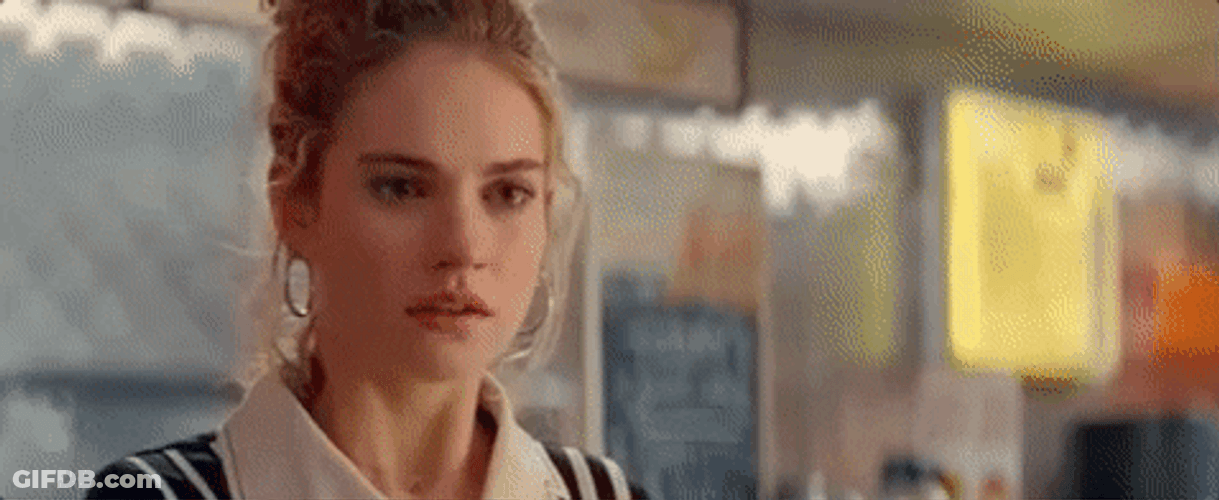 Nervous Lily James GIF