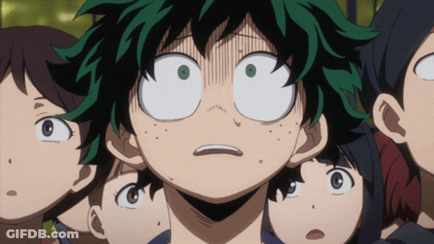 Nervous Midoriya Looking Up GIF