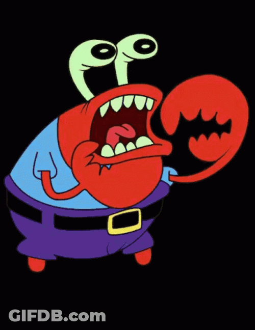 Nervous Mr Krabs Panicking GIF