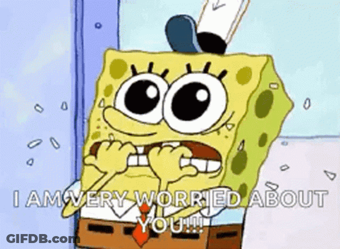 Nervous Spongebob Squarepants Nail Biter GIF