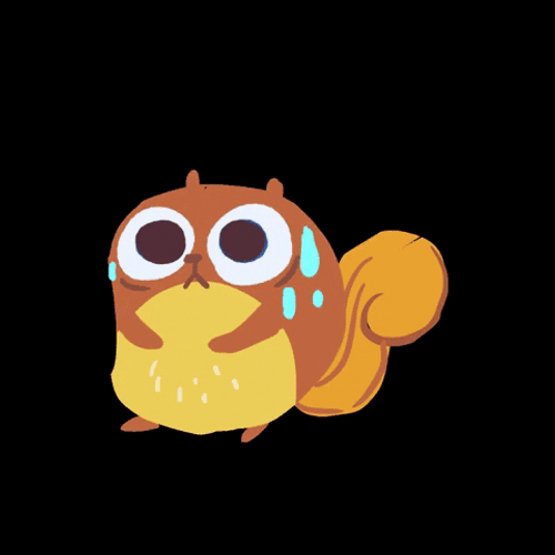 Nervous Sweating Cartoon Squirrel GIF