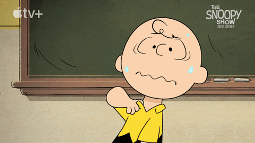 Nervous Sweating Charlie Brown GIF