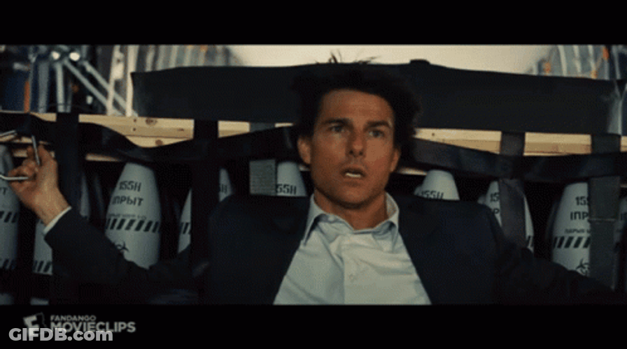 Nervous Tom Cruise Shaking Head Mission Impossible GIF