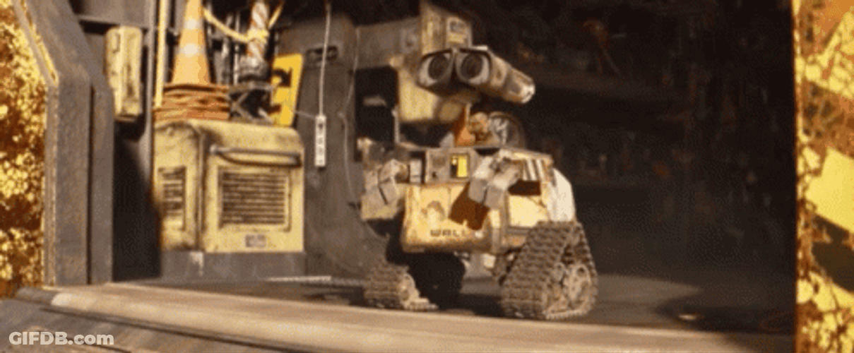 Nervous Wall E Got Scared Film Clip GIF