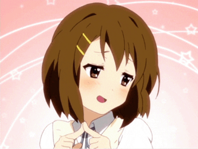 Nervous Yui Hirasawa K-On! GIF