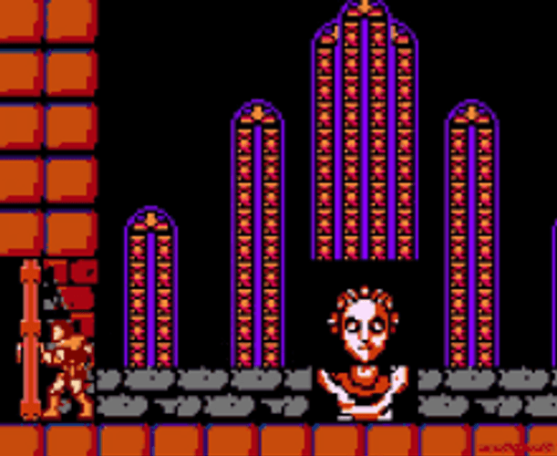 Nes Castlevania Belmont Versus Medusa GIF