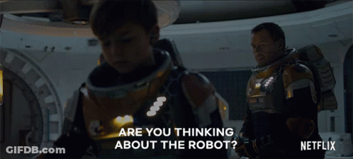 Netflix Ad Man And Boy Talking About Robot GIF