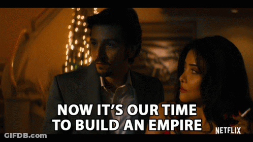 Netflix Ad Man And Woman Saying Now Its Our Time To Build An Empire GIF
