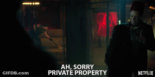 Netflix Ad Man With Mask Ah Sorry Private Property GIF