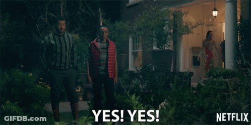 Netflix Ad Two Men In Front Of House Saying Yes Yes GIF