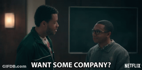 Netflix Ad Two Men Talking Want Some Company GIF