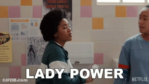 Netflix Ad Two Women In Bathroom Lady Power GIF