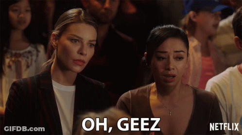 Netflix Ad Two Women Saying Oh Geez GIF