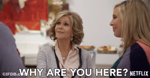 Netflix Ad Two Women Talking Why Are You Here GIF