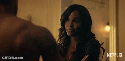 Netflix Ad Woman And Man Looking At Each Other GIF