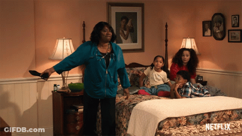 Netflix Ad Woman Dancing In Bedroom With Children GIF