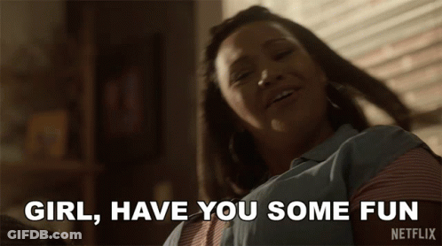 Netflix Ad Woman Laughing Saying Girl Have You Some Fun GIF
