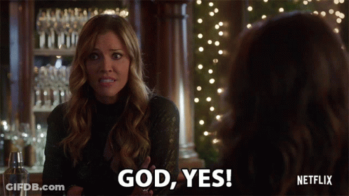 Netflix Ad Woman Saying God Yes GIF