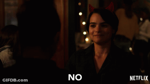 Netflix Ad Woman With Devil Horns GIF
