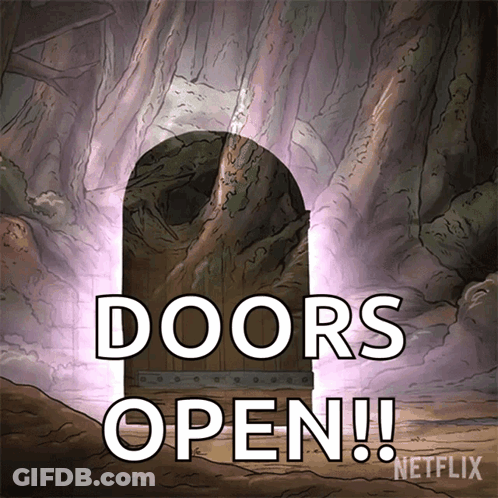 Netflix Advertisement Wooden Door In Woods GIF