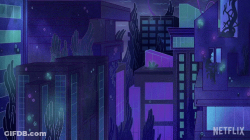 Netflix Blue Fish In City GIF