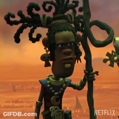 Netflix Cartoon Character Holding Staff GIF