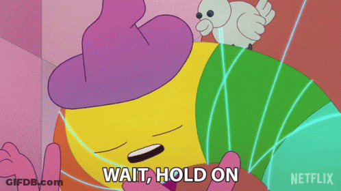 Netflix Cartoon Character Saying Wait Hold On GIF