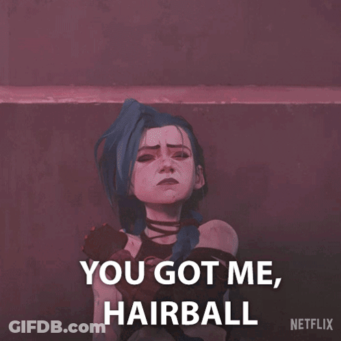 Netflix Cartoon Character Saying You Got Me Hairball GIF