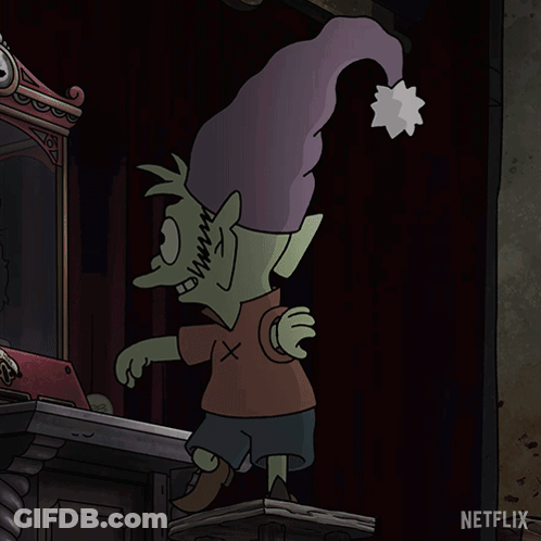 Netflix Cartoon Character Standing In Front Of Clock GIF