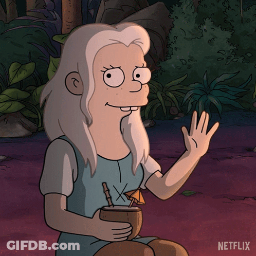 Netflix Cartoon Holding Coconut Drink GIF