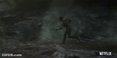 Netflix Man Running From Beam GIF