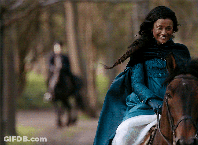 Netflix Series Bridgerton Anthony Riding Horse Smiling GIF